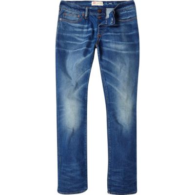 Mid blue wash Dylan slim fit jeans